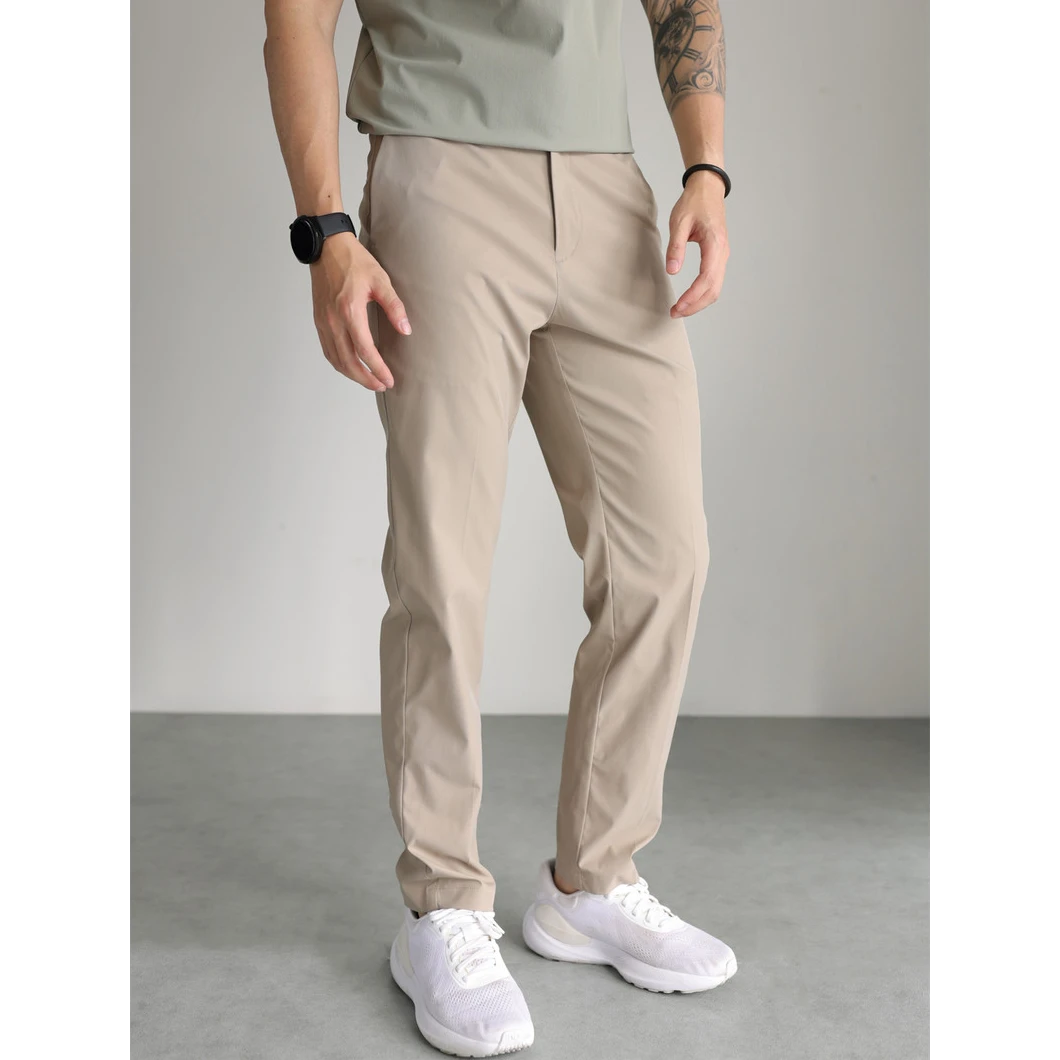 奥兰德保罗轻盈薄款透气弹力抗皱男士春夏商务休闲裤修身直筒长裤