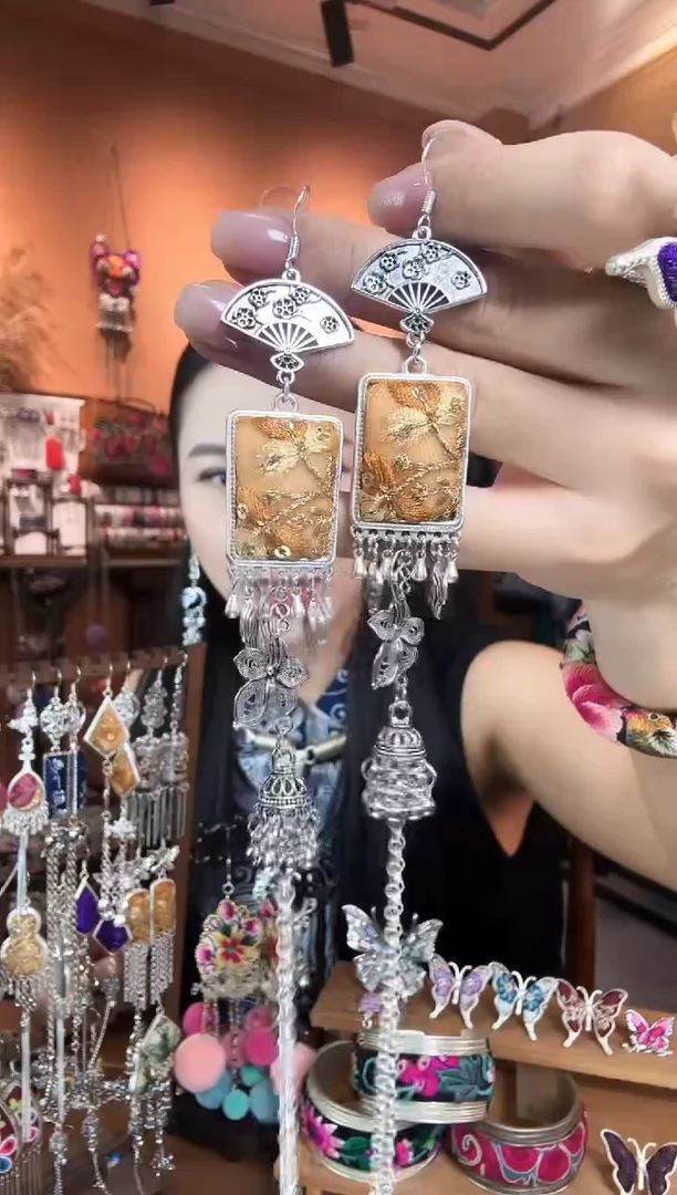 刺绣纯手工民族风耳环