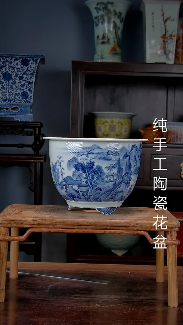 景德镇陶瓷手工花盆