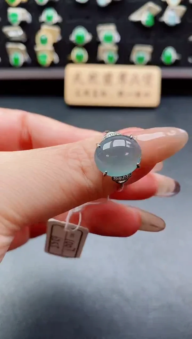 银S925镶嵌戒指翡翠212