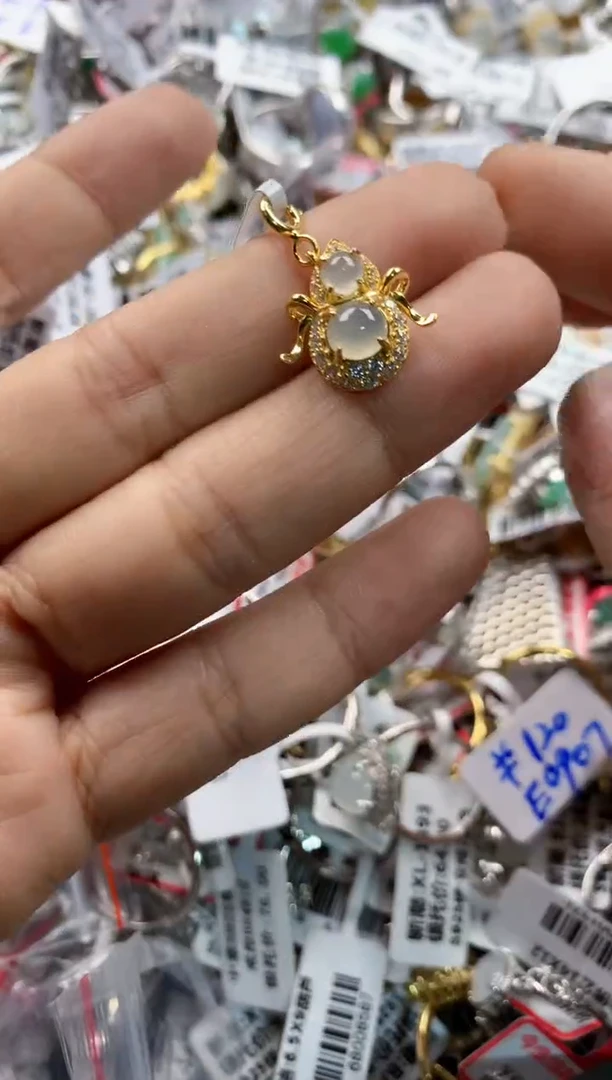 银S925镶嵌戒指翡翠10     8