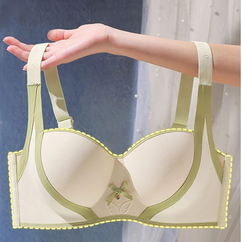 爱大码大胸提拉聚拢撞色甜美纯欲蜜桃胸大码内衣