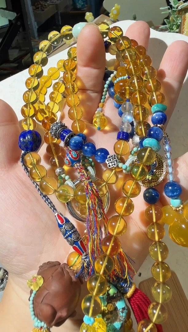 琥珀项链未镶嵌S*～琥珀项链斜跨