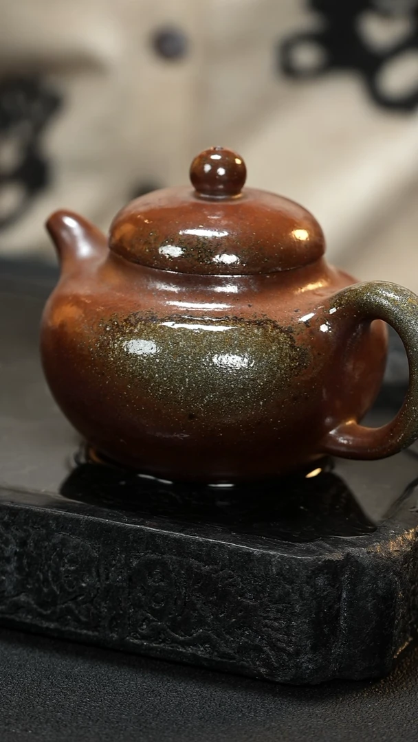 茶壶紫砂纯自然柴烧