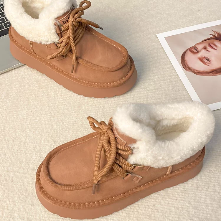 厚底雪地靴加绒加厚户外保暖毛毛鞋376