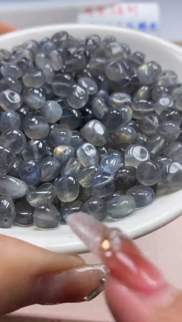 【闪购商品】水晶颈饰未镶嵌w2422灰月光随形8mm*30颗