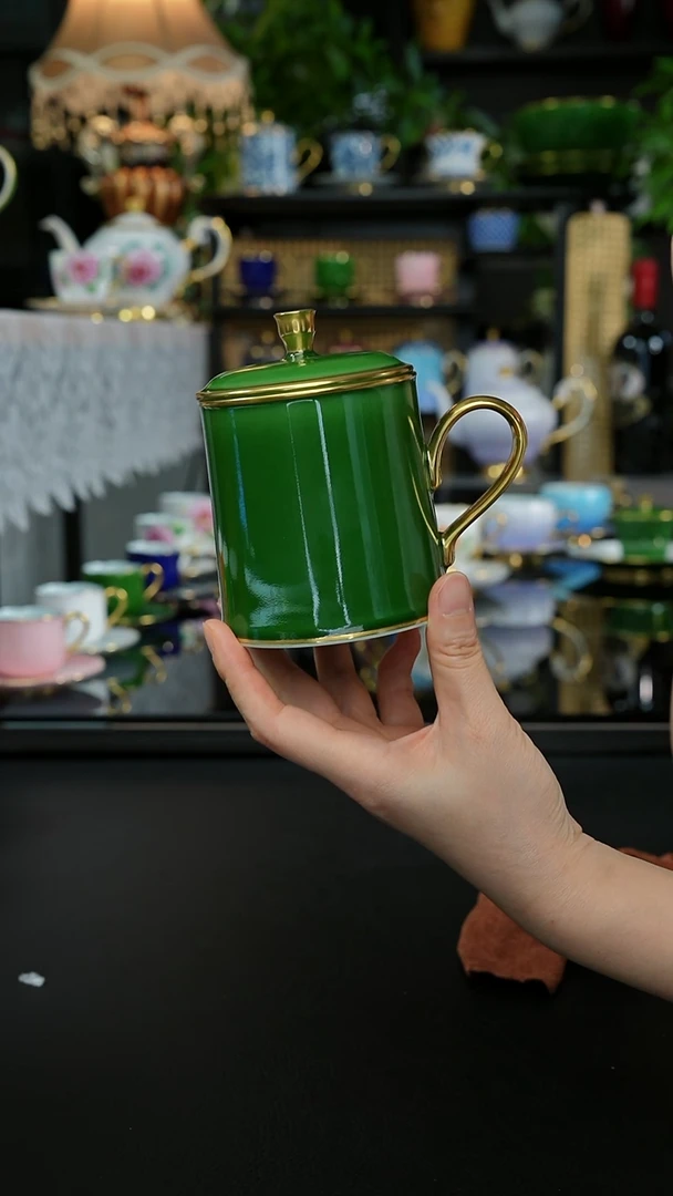 2等品手作高白泥、翡翠绿茶杯