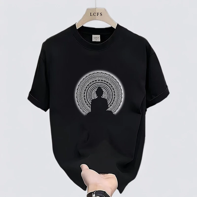 230克重磅纯棉短袖中国风印花新款潮流T恤休闲百搭款圆领短袖T恤