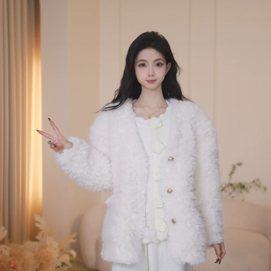 Basic House/百家好气质时尚百搭小香风针织毛衣外套B1385B5A4E2