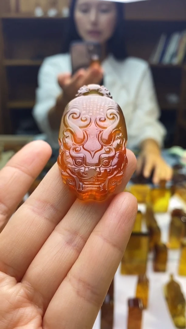 琥珀颈饰未镶嵌SN71-70（仿古·貔貅）