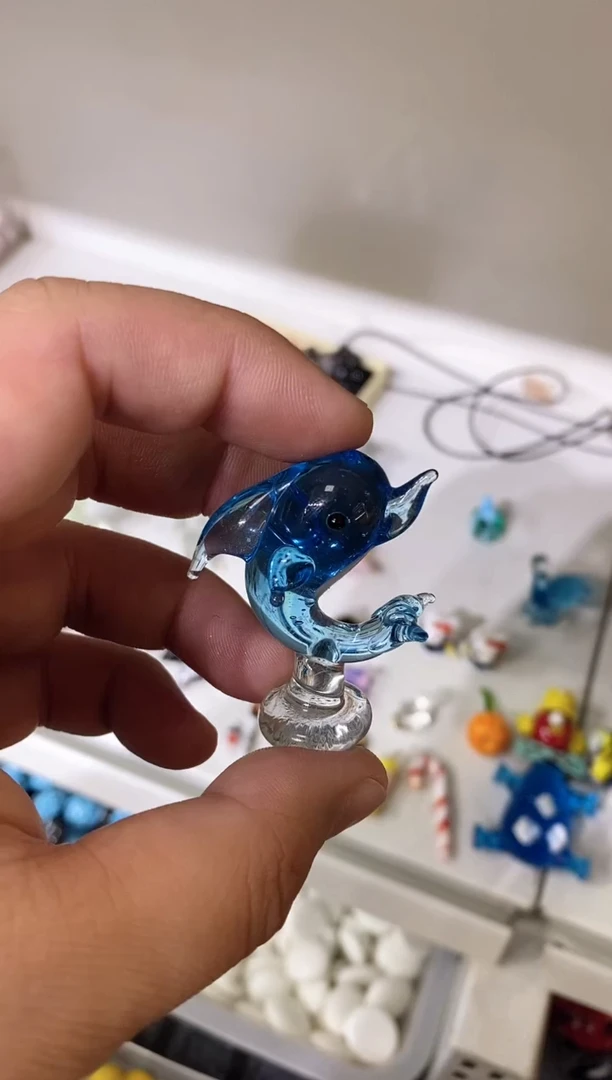 琉璃手工艺品微瑕海豚