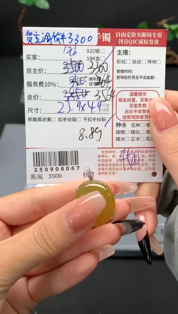 颈饰18K金镶嵌翡翠姐姐250906067