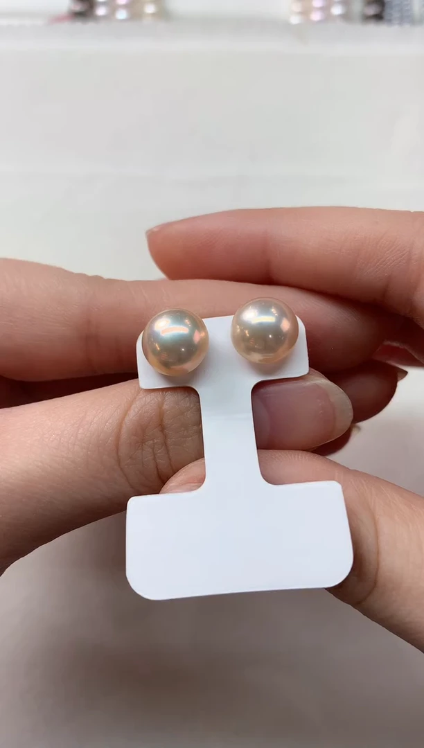 【闪购商品】拼合珍珠（马贝珠）耳饰18K金镶嵌D396|399