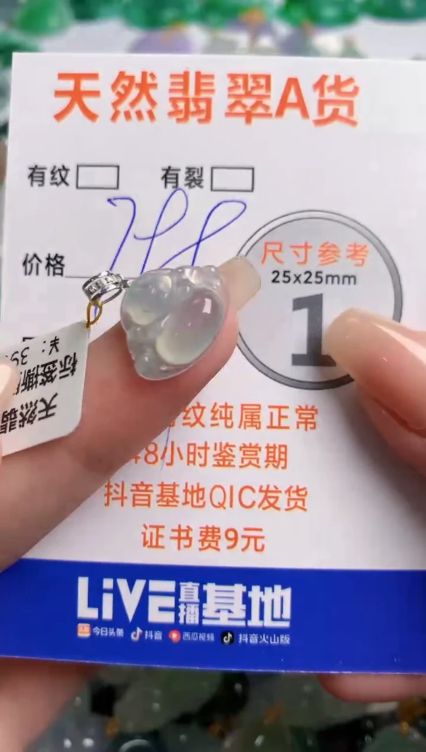 翡翠18K金镶嵌颈饰0346369787