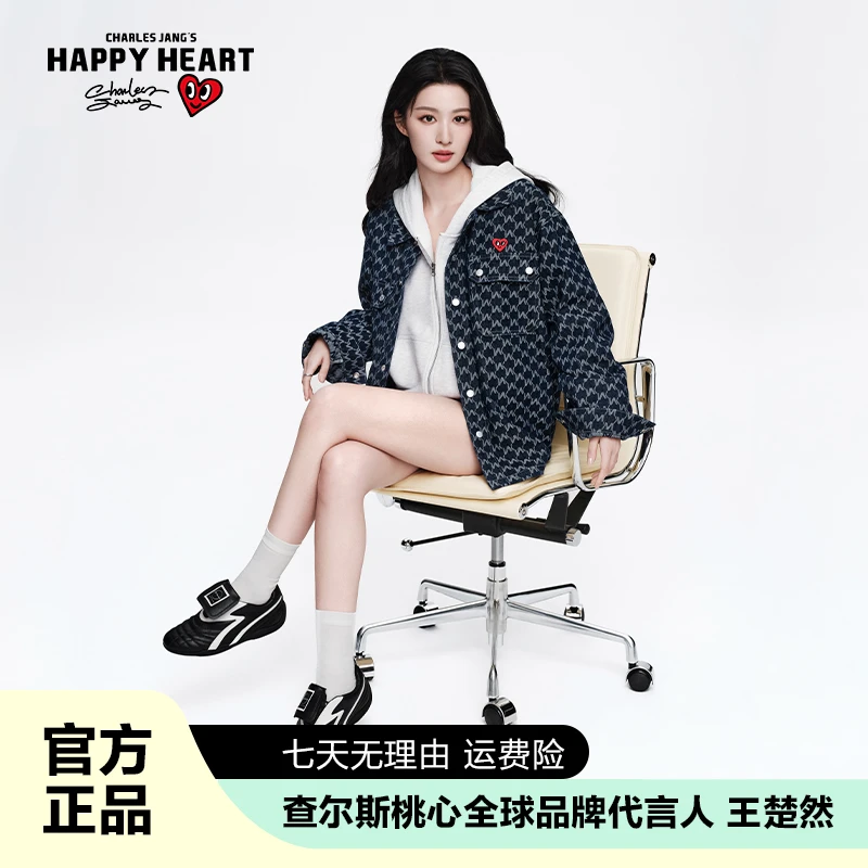 查尔斯桃心 老花牛仔夹克男士水洗复古情侣休闲长袖潮流经典y