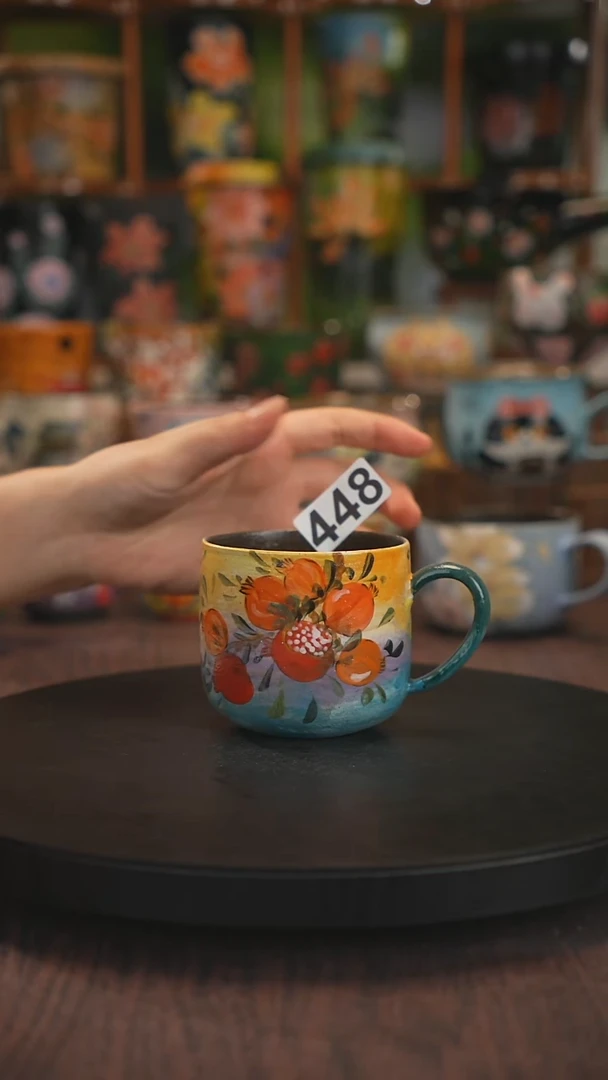 紫砂油画手绘釉下彩448