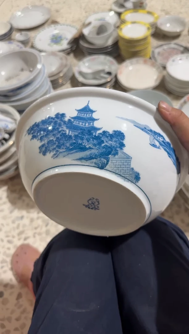 摆件岳阳楼汤钵25厘米有瑕请慎拍