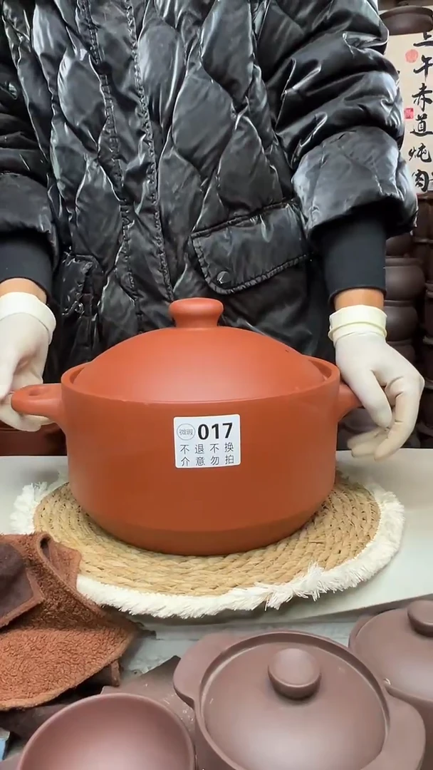 宜兴紫砂微瑕5升镂空把手朱泥017