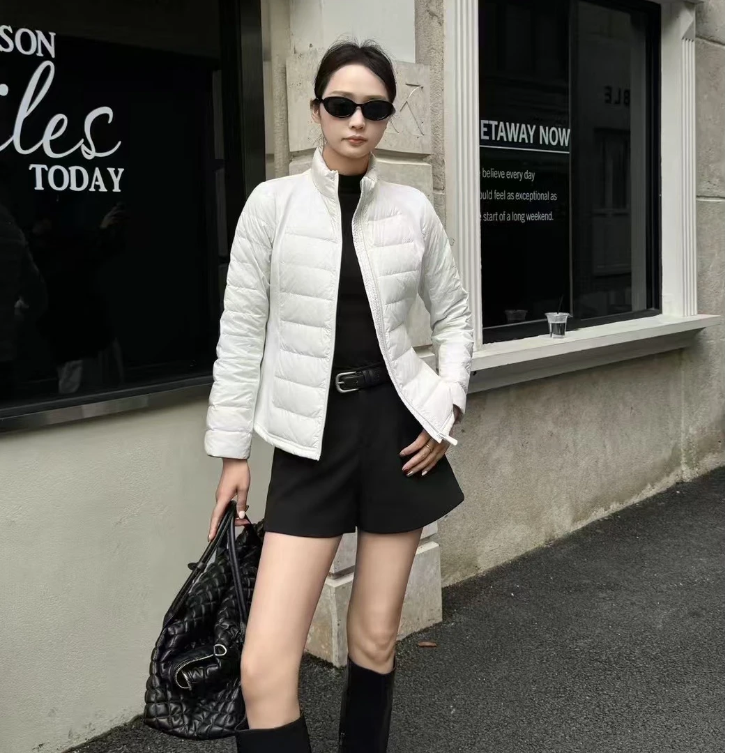 90大朵鹅绒保暖运动羽绒服跑步外套显瘦弹力加绒轻暖鹅绒