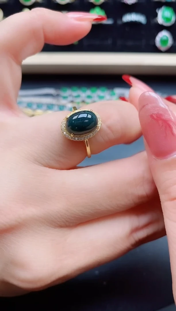 【闪购商品】翡翠戒指银S925镶嵌321231