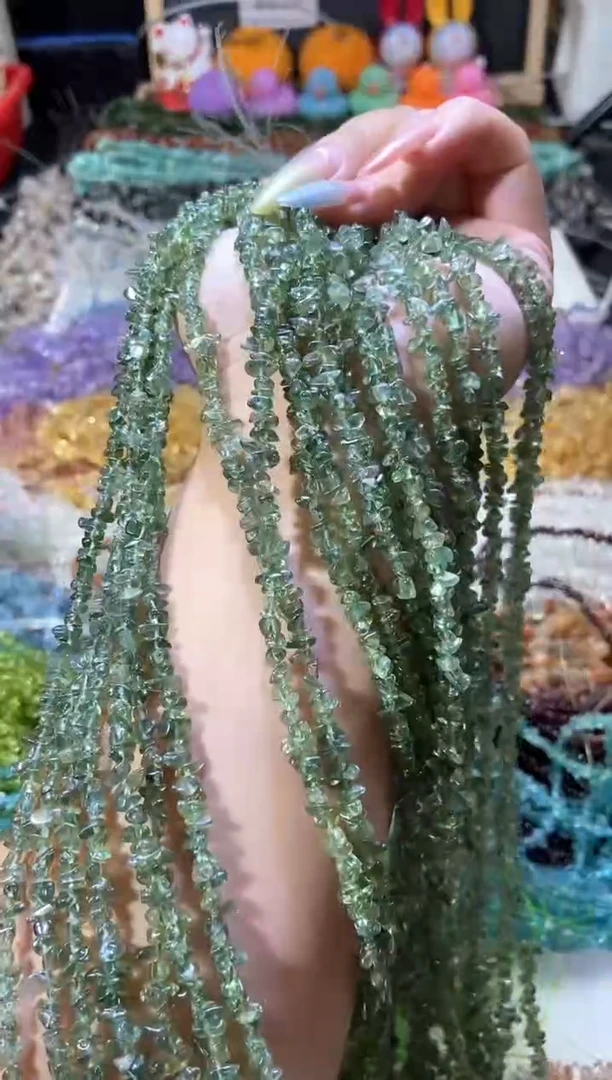 水晶珠宝半成品未镶嵌绿磷灰