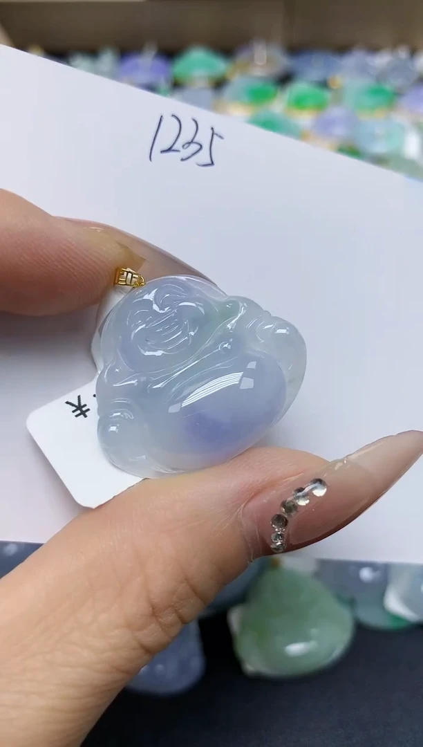 翡翠18K金镶嵌颈饰 天然缅甸翡翠A货