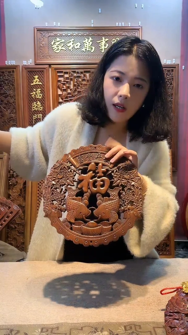 香樟木木雕款香樟木27富贵平安挂件