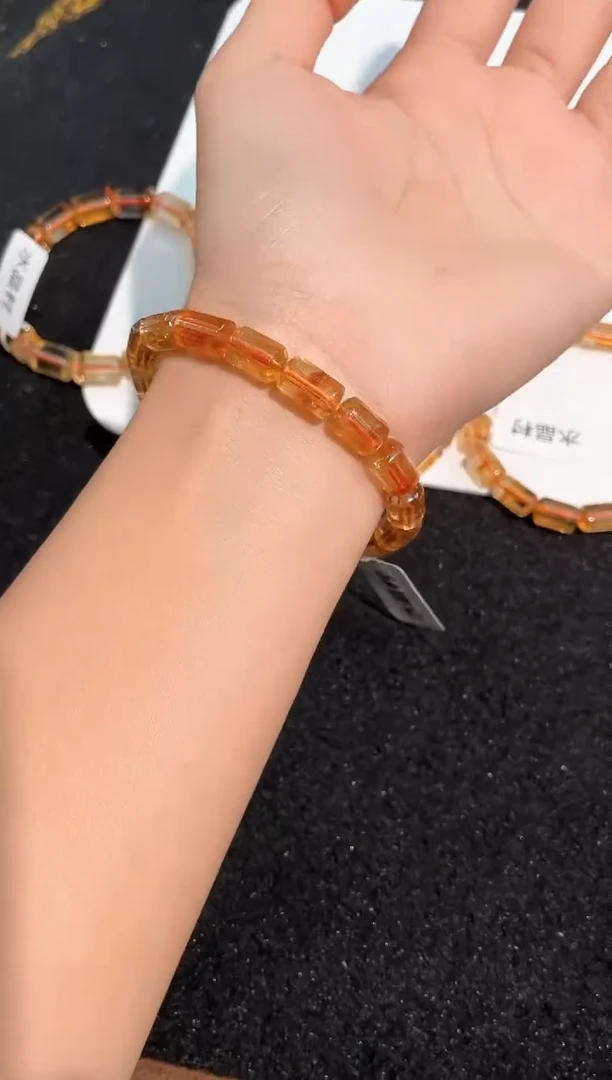 【闪购商品】水晶手链未镶嵌20号黄水晶桶珠单圈