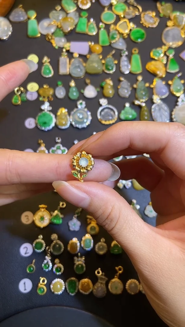 吊坠(不含链)银S925镶嵌翡翠1