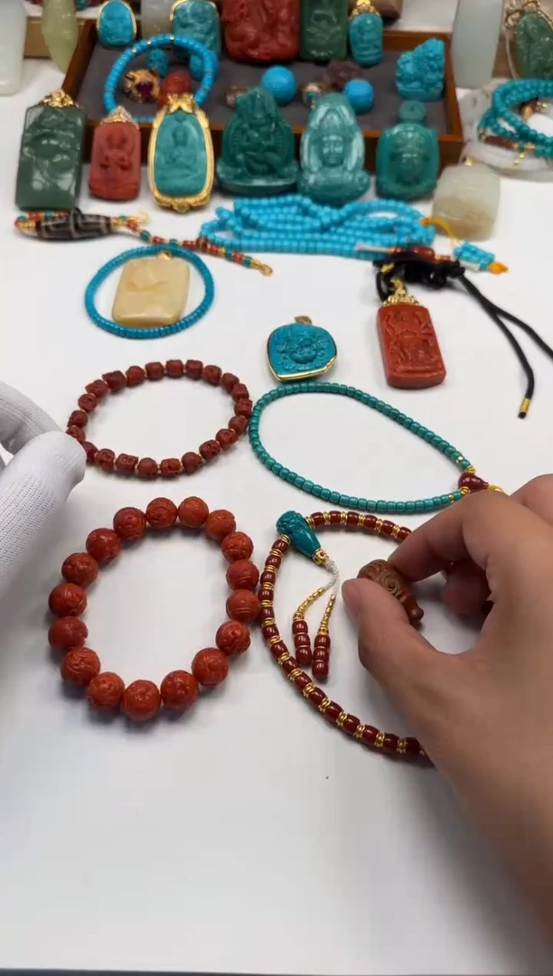 18K金镶嵌手串手串南红玛瑙晚*～手串手串