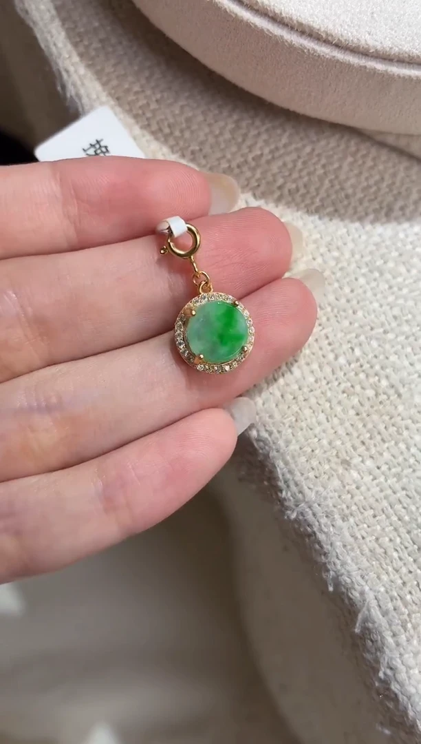 吊坠(不含链)银S925镶嵌翡翠吊坠