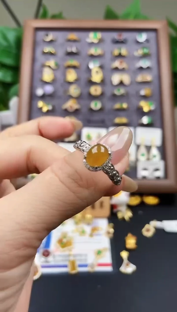 银S925镶嵌戒指翡翠211