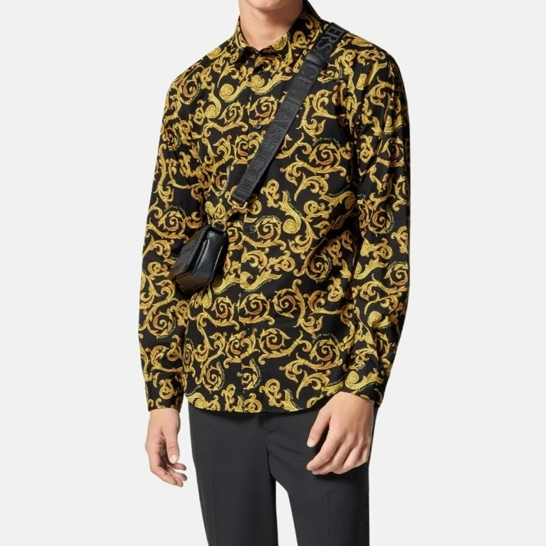 全新未使用 VERSACE/范思哲 jeans巴洛克印花男士长袖衬衫 149355