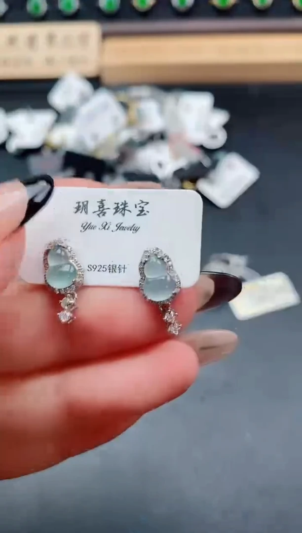 银S925镶嵌戒指翡翠1