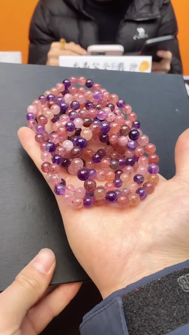 【闪购商品】水晶手串未镶嵌b01 极光草莓7mm+