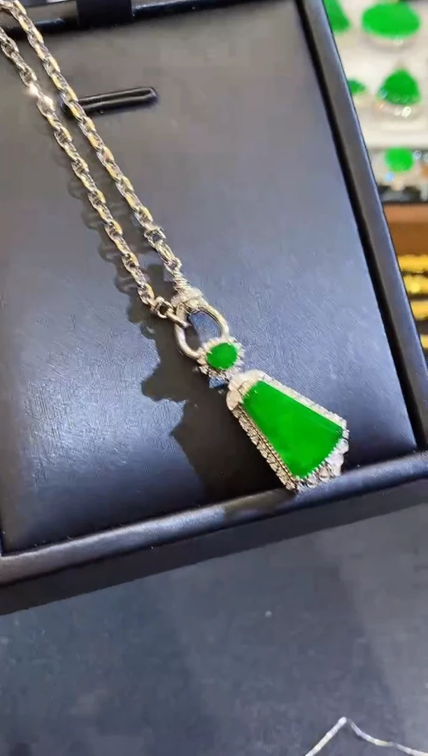 翡翠18K金镶嵌项链SY多样性发其一