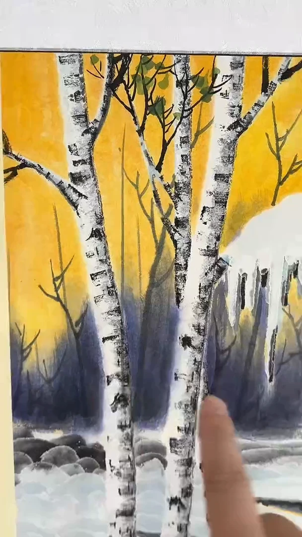 国画张老师 带锦盒  雪景斗方3