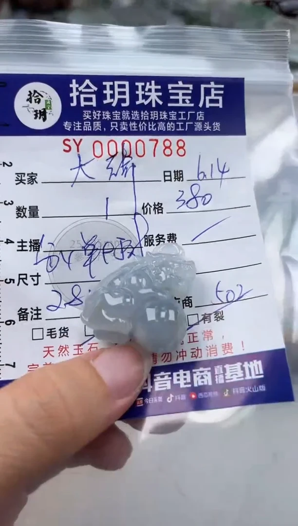 翡翠未镶嵌颈饰大*翡翠挂件788