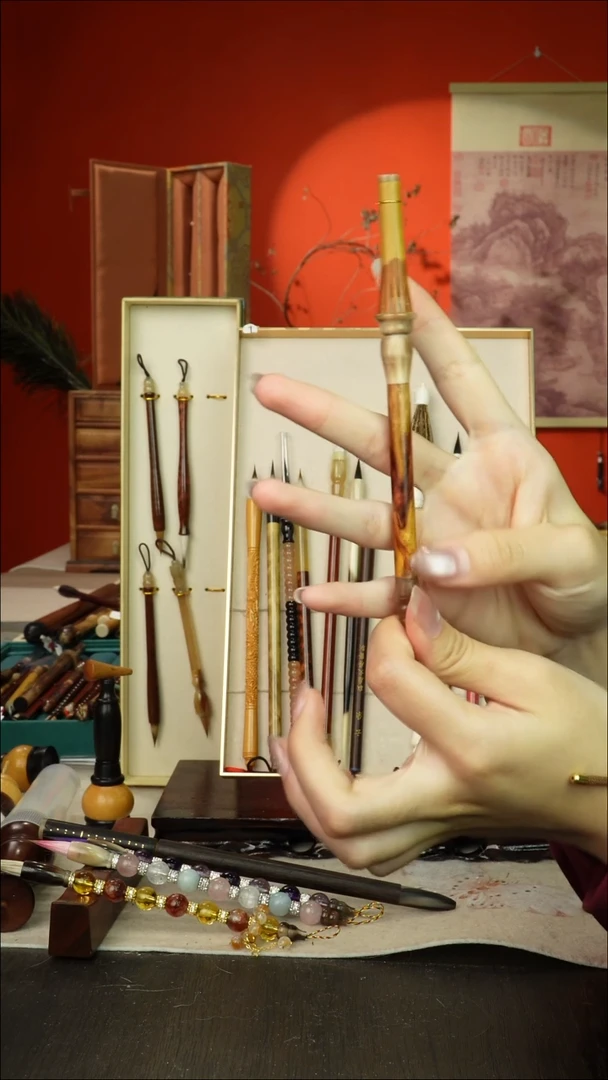 181号闪孤品高货毛笔链接 清水试笔 蘸墨不退