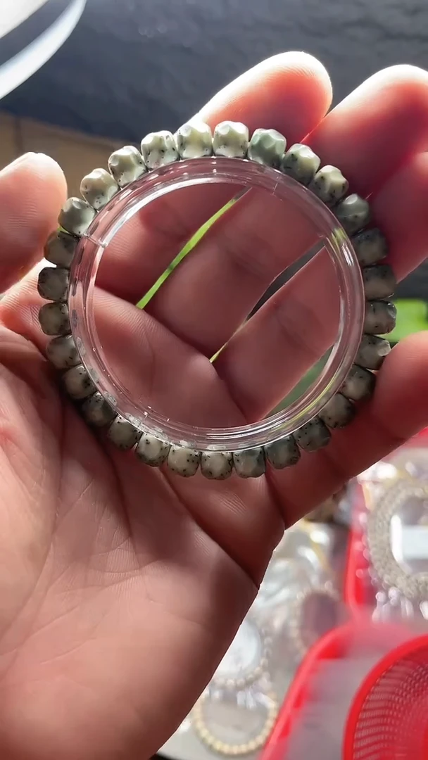 星月菩提手串海南星月菩提《Y27》8X7无相糯冰绿单圈