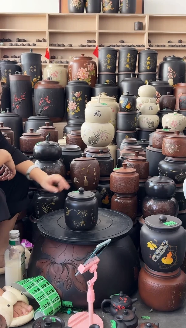 罐瑕疵彩填茶叶罐 621
