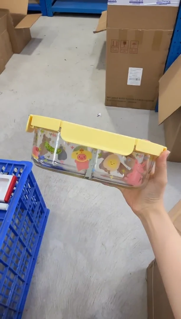 瓷片动物派对两格饭盒