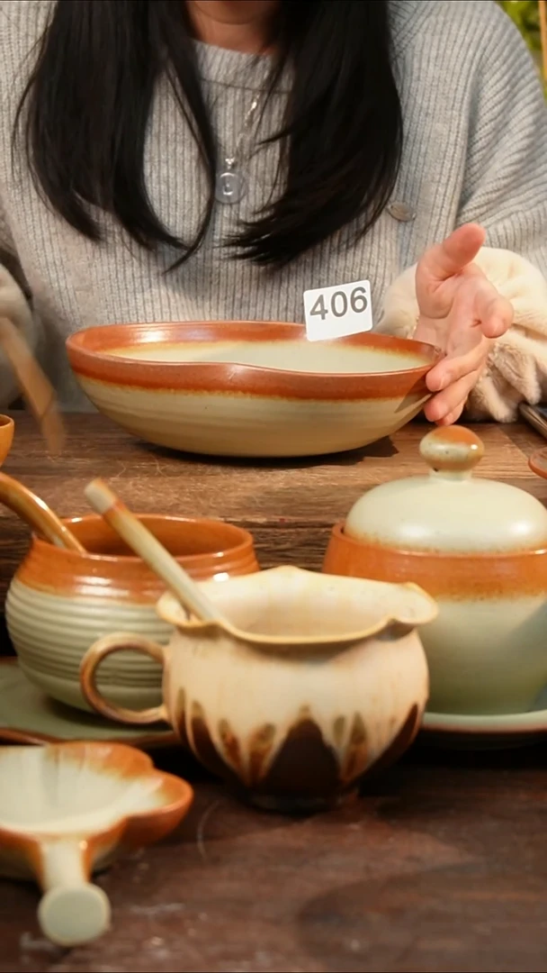 盘高颜值粗陶餐具限时抢购