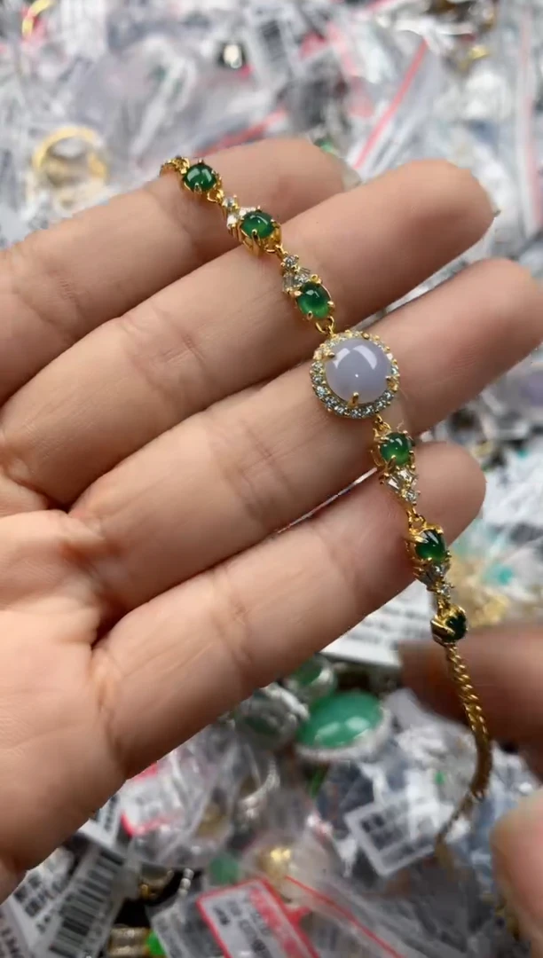 银S925镶嵌戒指翡翠5555----10