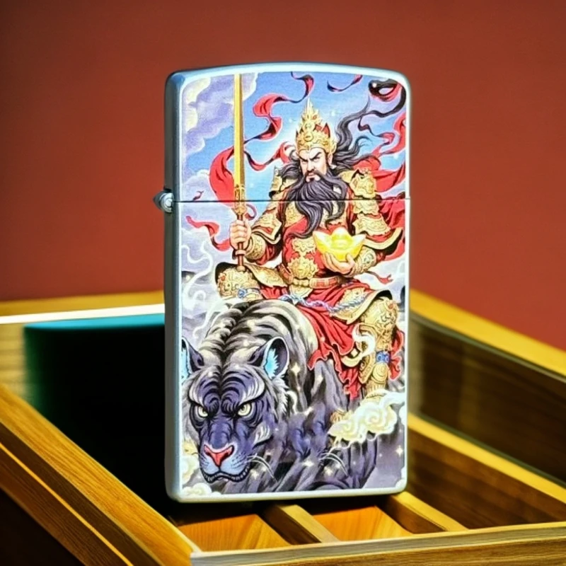 ZORRO佐罗 赵公明镀银859 古董煤油打火机