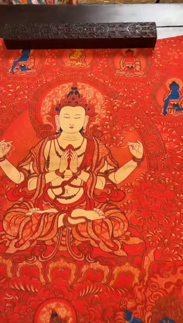 装裱画精品手绘唐卡链接--A140