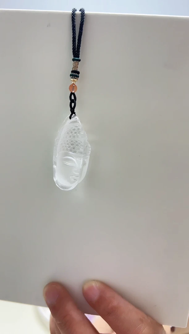 水晶摆件未镶嵌白水晶吊坠佛头A0002