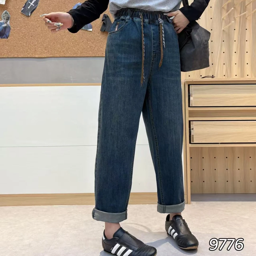 【胖彤彤】9776#腰绳牛仔老爹裤Y/452！！