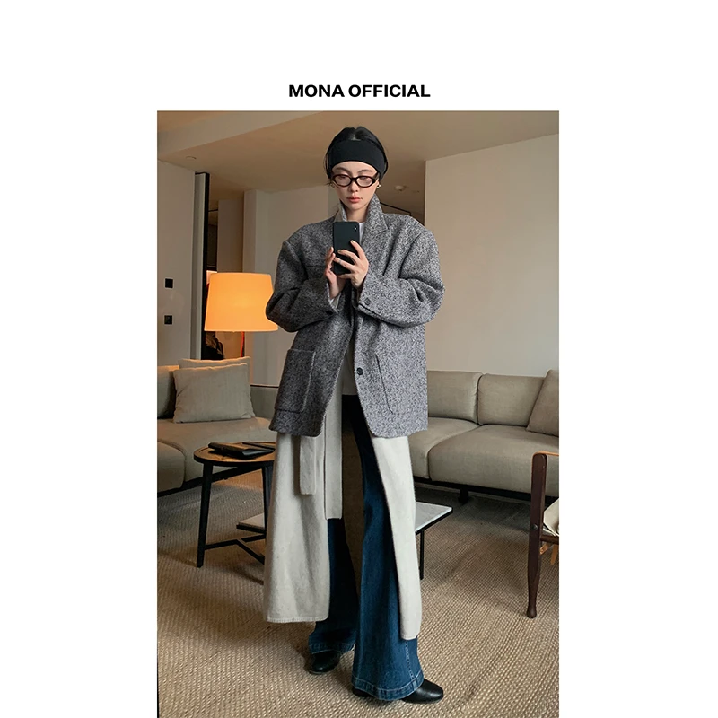【MONA OFFICIAL】 75羊毛单面呢外套 Z1T352119