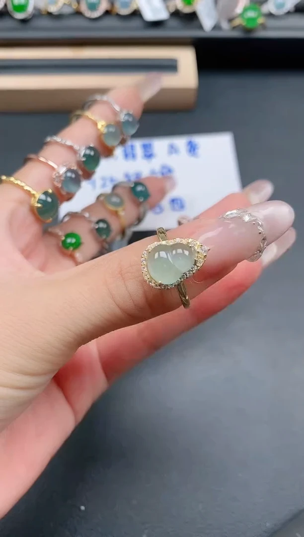 银S925镶嵌戒指翡翠111